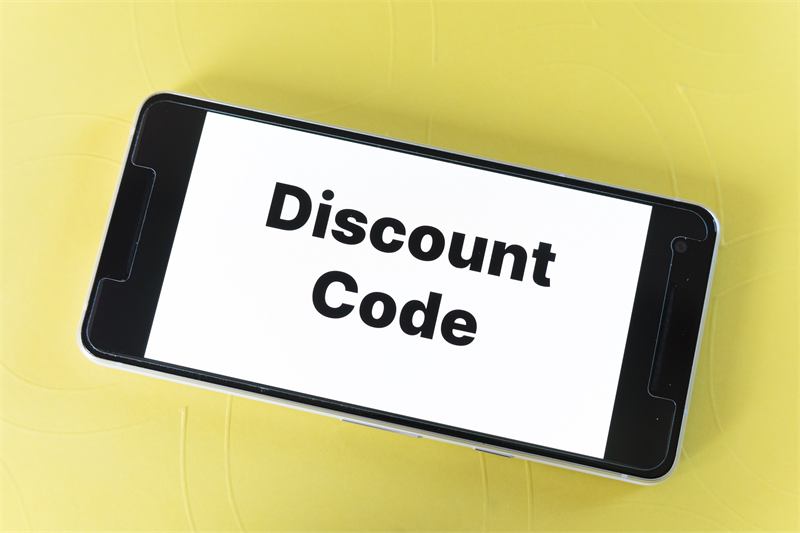 Phone showing a discount code