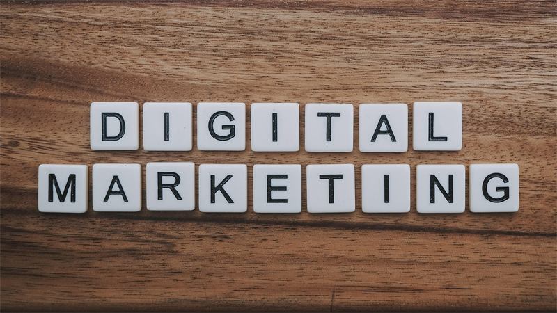 Letter tiles spelling digital marketing