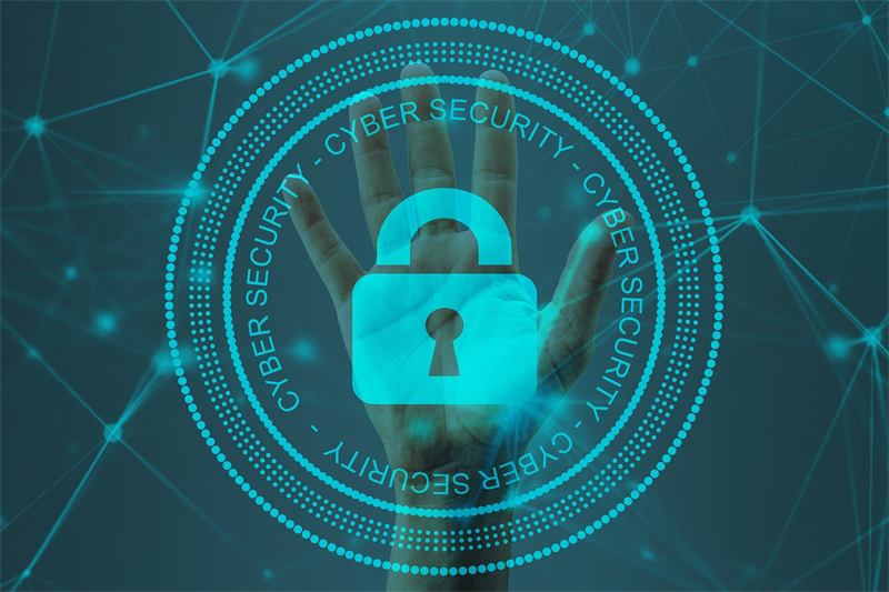 Padlock graphic representing cyber security